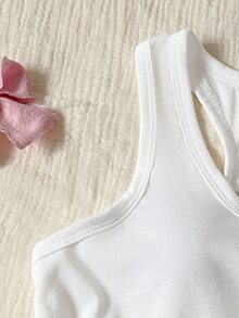 Regata com Laço na Frente e Costas Nadador & Shorts para Menina Pré-Adolescente - Branco - Visão 3