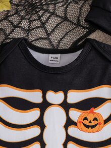 SHEIN Playful Pals 嬰童（男）連體褲 - 黑色 - 查看 5