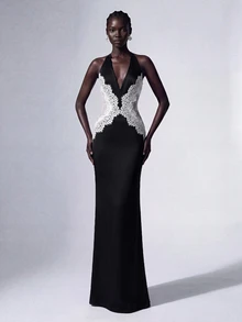 Elitara Women Formal Evening Dresses Wedding Prom Rehearsal Dinner Summer Formal Elegant - Black - View 6