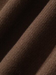 DAZY Solid Pocket Side Denim Skirt - Coffee Brown - View 7