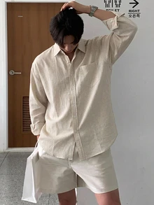 DAZY Men Solid Pocket Patched Shirt Fall - Khaki - View 8