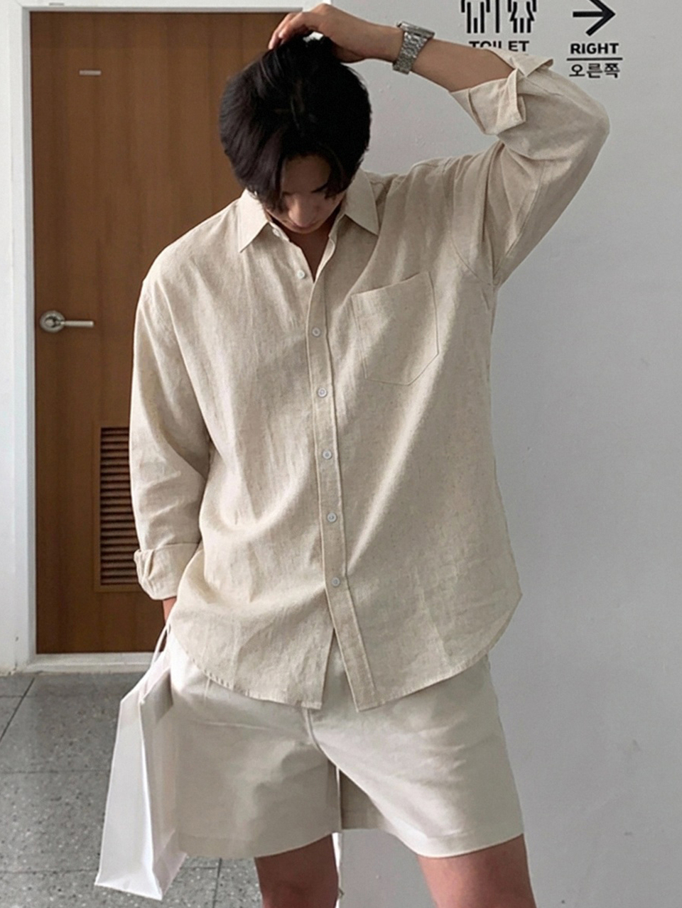 Men Solid Pocket Patched Shirt Fall