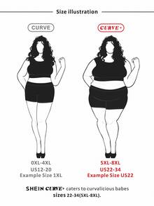 SHEIN CURVE+ 大尺碼破洞喇叭褲牛仔褲 - 卡其色 - 查看 7