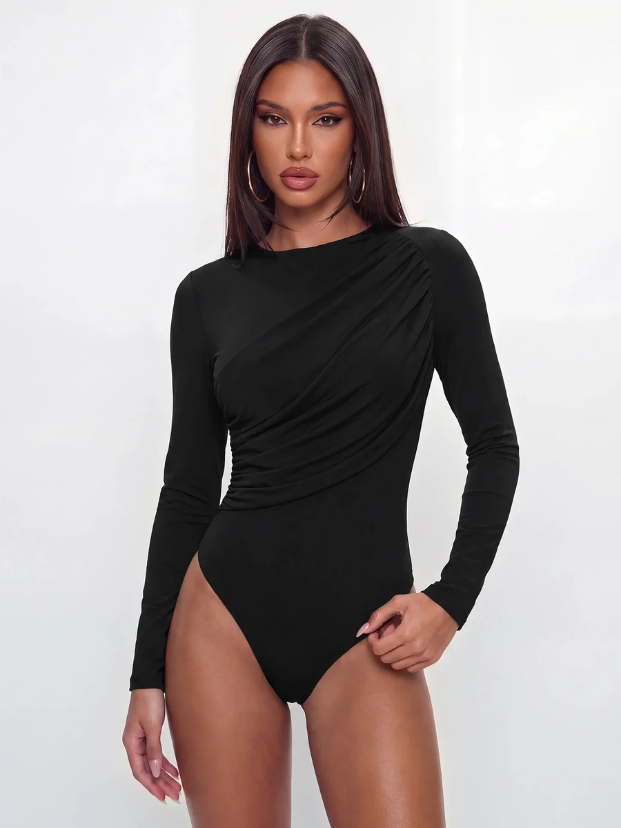 Avantive Bodysuit Wanita untuk Kencan Malam Hari, Warna Hitam, Seksi, Serbaguna, Cocok untuk Musim Gugur, Pakaian Dasar