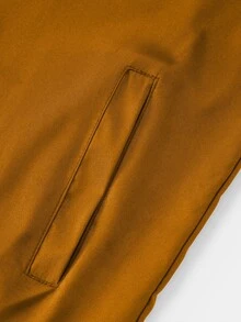 Manfinity Homme Men Zip Up Stand Collar Jacket - Brown - View 8