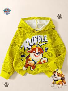 Maija Kids SHEIN | PAW Patrol Maija Kids 小男孩字母與卡通狗圖案運動衫 - 黃色 - 查看 2