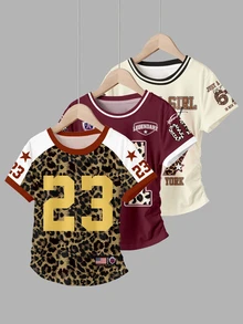 3 piezas de camisetas para niñas preadolescentes - Multicolor - Ver 7