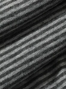 DAZY Striped Print Contrast Binding Lounge Set - Dark Grey - View 6