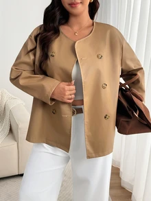 Enliva Chaquetas de talla grande - Albaricoque - Ver 4