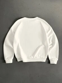 StoneGrade Men Slogan Graphic Drop Shoulder Sweatshirt - Apricot - View 3