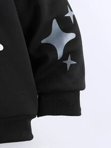 SHEIN Tween Boys Sweatshirts - Black - View 5