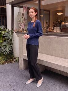 Zaforene Women Blouses Shirts Office Navy Blue Autumn Minimalist - Blue - View 5