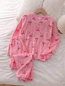 Tween Girls Pajamas Fleece Thick - Pink - View 7