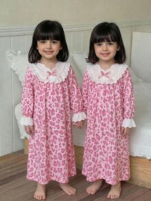 SHEIN LMoss Kids 女童（小）家居服 - 淺粉色 - 查看 2