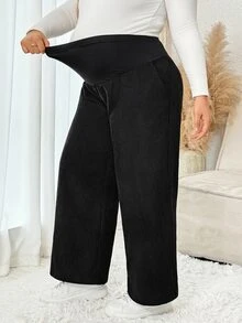 Plussiva Plus Wide Leg Pants - Black - View 4