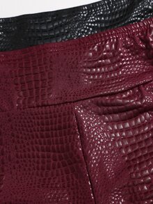 SHEIN EZwear 2 piezas de pantalones cortos con relieve de cocodrilo y fruncidos - Multicolor - Ver 5