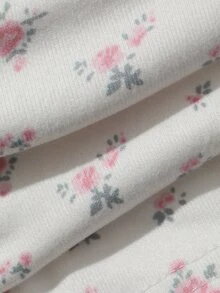 DAZY 青少年女孩碎花 T 恤與長褲睡衣套裝 秋季款 - 白色 - 查看 7