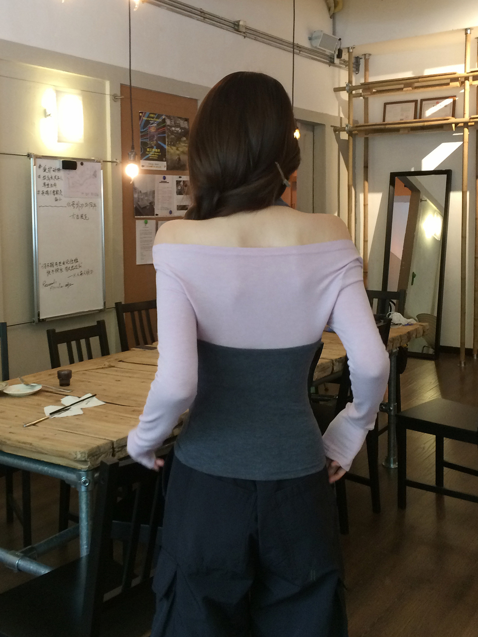 Solid Halter Neck Tee With Removable Sleeve Top