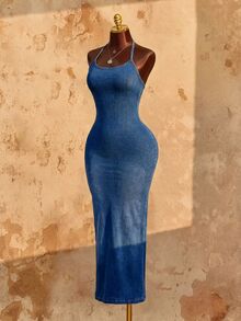 Amplova Women Denim Dresses Fall/Winter - Blue - View 4