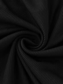 SHEIN Franclia Square Neck Colorblock Bubble Ruffle Hem Mini Dress - Black - View 5
