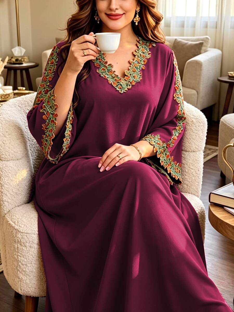 Al Najma Plus Size Arabian Dresses - Red Violet - View 1