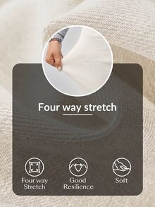 Flexra Rok Denim Belahan Paha Tinggi dengan Pinggang Tinggi - Krem - View 7