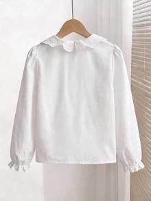 SHEIN Tween Girls Blouses - White - View 2