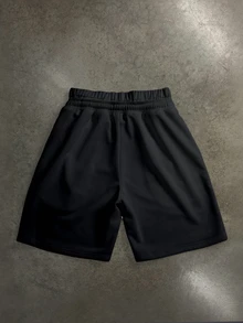 Manfinity ZONE917 Men Sunflower & Letter Graphic Drawstring Waist Shorts - Black - View 3