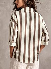 Hotletica Striped Print Drop Shoulder Shirt - Multicolor - View 2