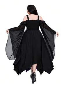 SHEIN CURVE+ 플러스 사이즈 원피스 - 블랙 - 보기 2
