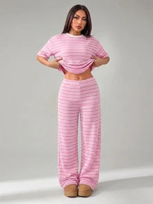 SHEIN PETITE Women Two-Piece Outfits - Pink - View 5