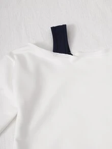 SHEIN Sparklyn 青少年女孩連帽衫與運動衫套裝 - 藍白色 - 查看 3