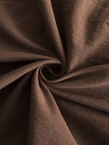 Edennvi Plus Solid Flounce Sleeve Dress Fall - Khaki - View 7