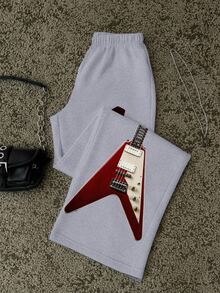 Attitoon Guitar & Letter Graphic Sweatpants - Multicolor - View 4