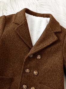 SHEIN Baby Boys Overcoats Autumn Winter - Brown - View 7