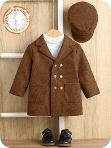 SHEIN Baby Boys Overcoats Autumn Winter - Brown - View 5