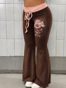 Maweii Plus Size Pants Fall - Coffee Brown - View 3