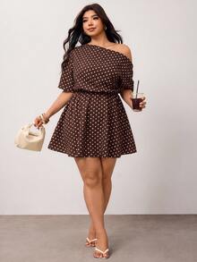 Enliva Plus Size Dresses - Brown - View 6