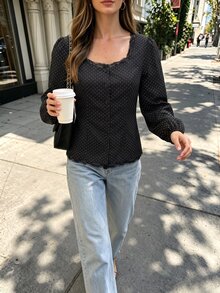 SHEIN PariChic Women Blouses & Shirts - Black - View 3