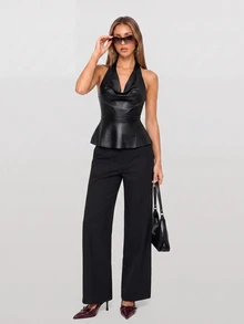 Avantive Women Tops Halloween Going Out Club Black Autumn Sexy Streetwear - Black - View 5