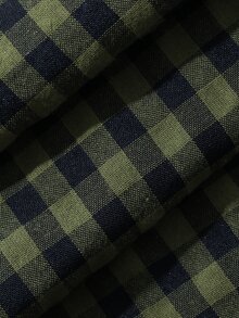 DAZY Gingham Print Elastic Waist Sleep Pants - Green - View 8