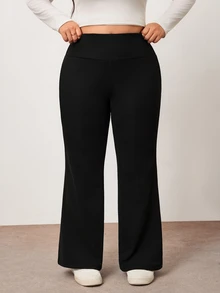 Enliva Plus Size Leggings - Black - View 3