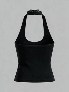 SHEIN BASICS 女士背心 - 黑色 - 查看 6