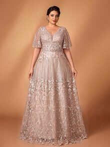 Serin Plus Size Mother Of The Bride Dresses - Champagne - View 7