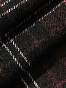 DAZY Plaid Print Elastic Waist Lounge Pants - Brown - View 6