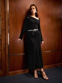 MOTF WOMEN MIDI DRESSES - Dark Grey - View 6