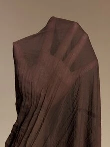 Ontre Ruffle Trim Flounce Sleeve Plisse Top Brunch Dinner Dark Brown Autumn Romantic Elegant - Green - View 8