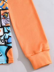 SHEIN Tween Boy Dinosaur Print Long Sleeve Tee & Pants Pajamas Set - Multicolor - View 6