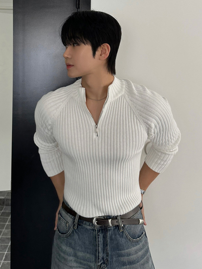DAZY Men Half Zip Raglan Sleeve Sweater