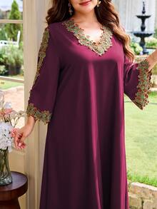 Al Najma Plus Size Arabian Dresses - Red Violet - View 5